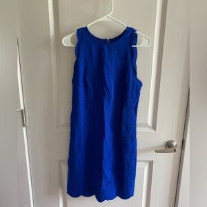 Vince Camuto Blue Scalloped Sheath Mini Dress